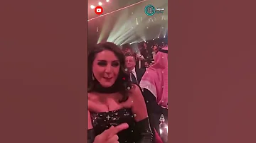 عبدالمجيد عبدالله باس الفنانة أنغام أطول بوسة في العالم وحسين فهمي لحقوا في اخر لحظة 