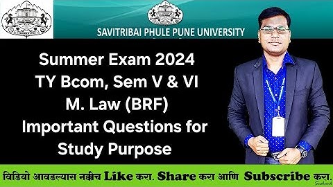 TY Bcom - Sem V & VI - Business Regulatory Framework - Question Paper Format & Important Questions
