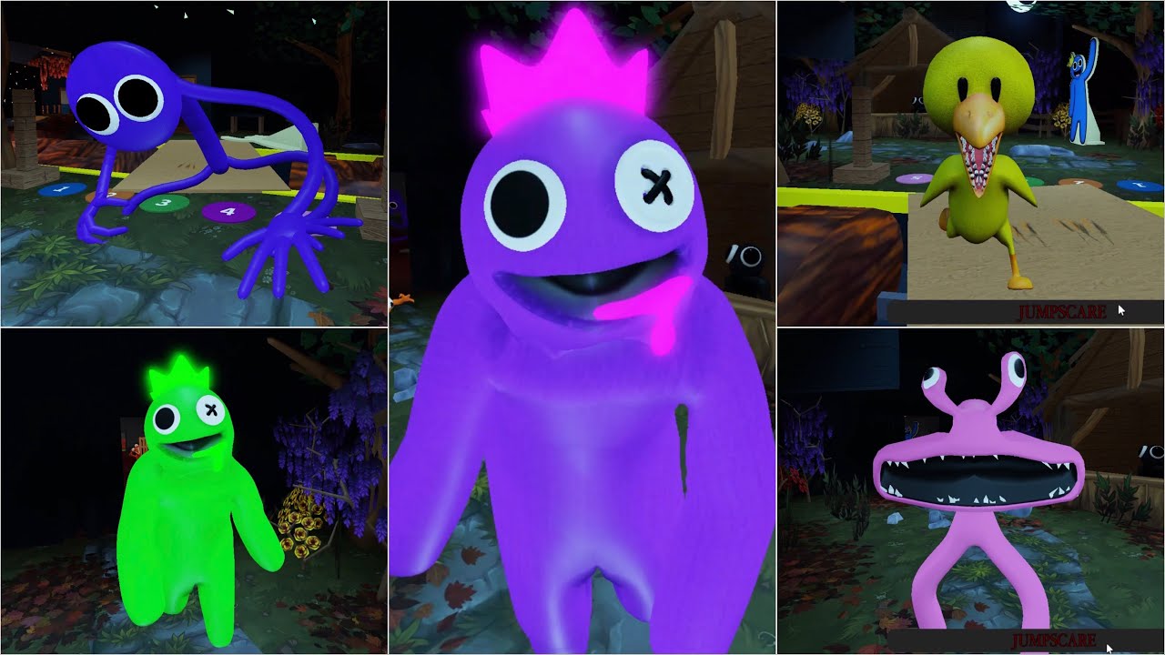 Purple-Rainbow Friends Roblox skin for trolling Remake