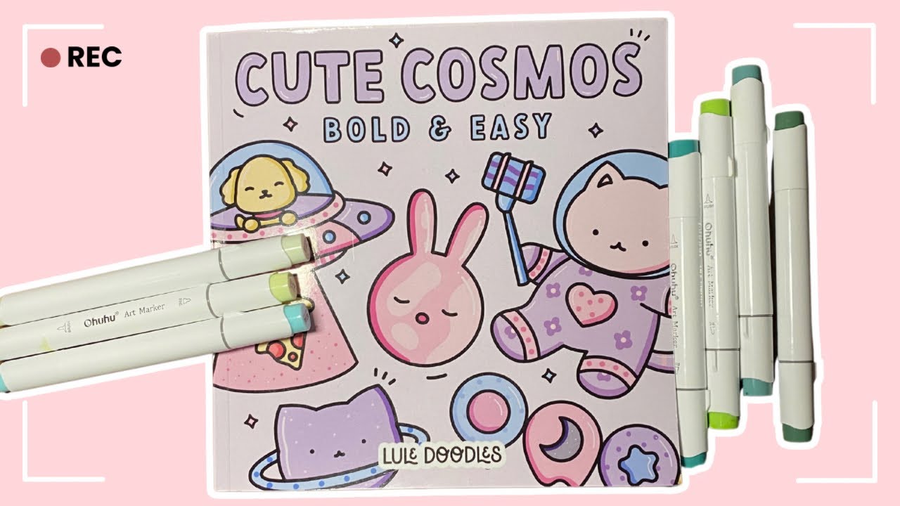 completed coloring book flip through | cute cosmos by lule doodles ...