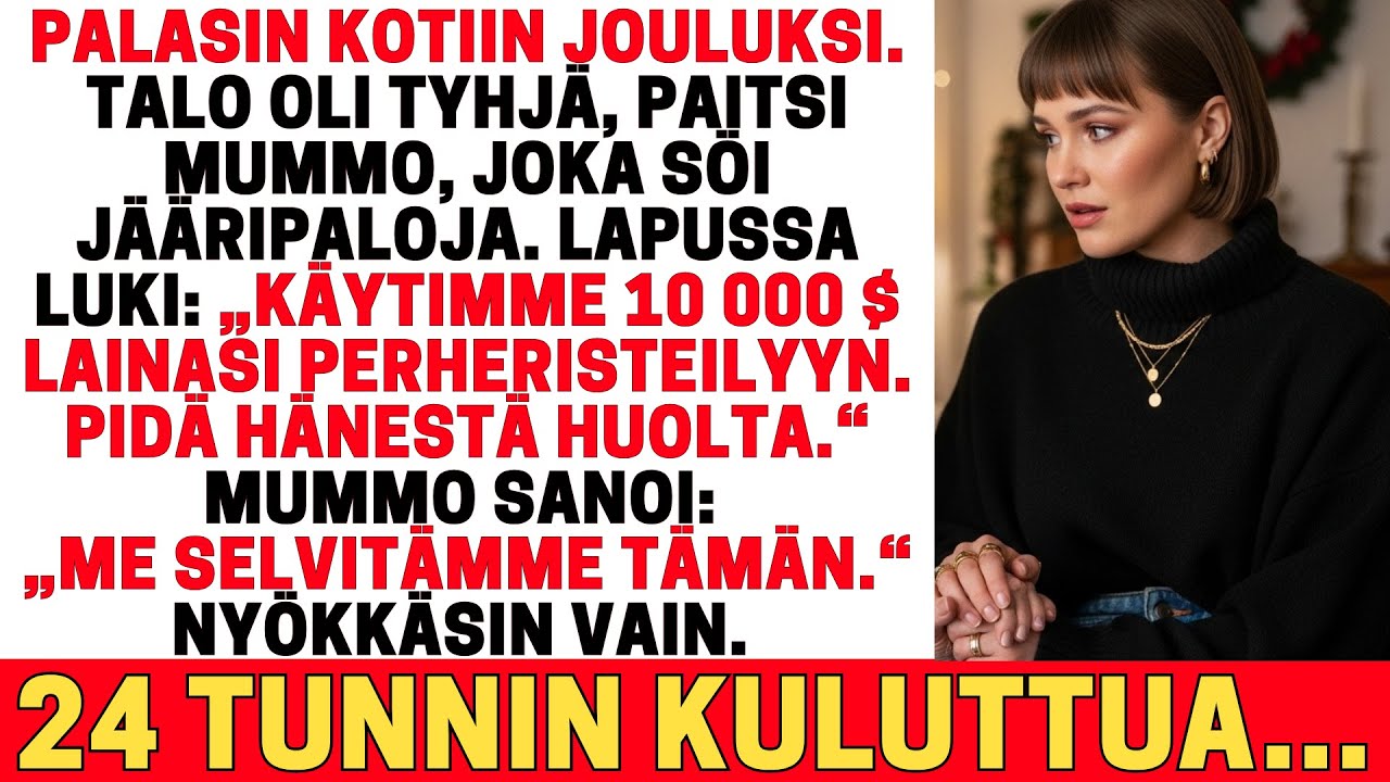 TULIN KOTIIN JOULUKSI — TALO OLI TYHJÄ, MUTTA MUMMO SÖI JÄÄRIPALOJA. TASOLLA ODOTTI LAPPU…