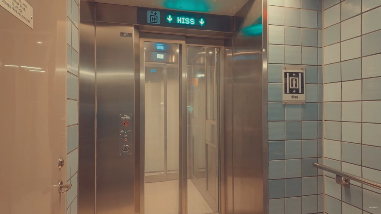 Sweden, Stockholm, Gamla stan subway station, 1X elevator + night walk