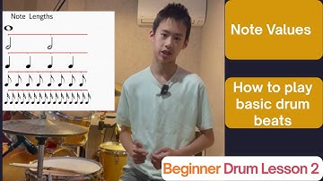 Note values and how to play basic drum beats - Beginner Drum Lesson Miniseries 2