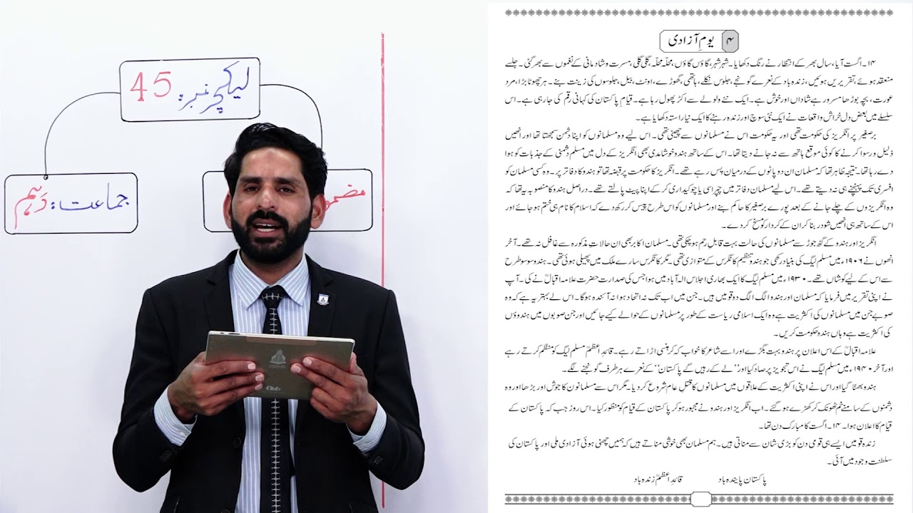 Class 10 - Urdu - grammer - Lecture 45 - mazmoon likhny ka treeka - Allied School