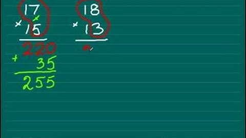 Multiplication of numbers between 11 and 19
