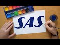 How to draw the Scandinavian Airlines logo - SAS