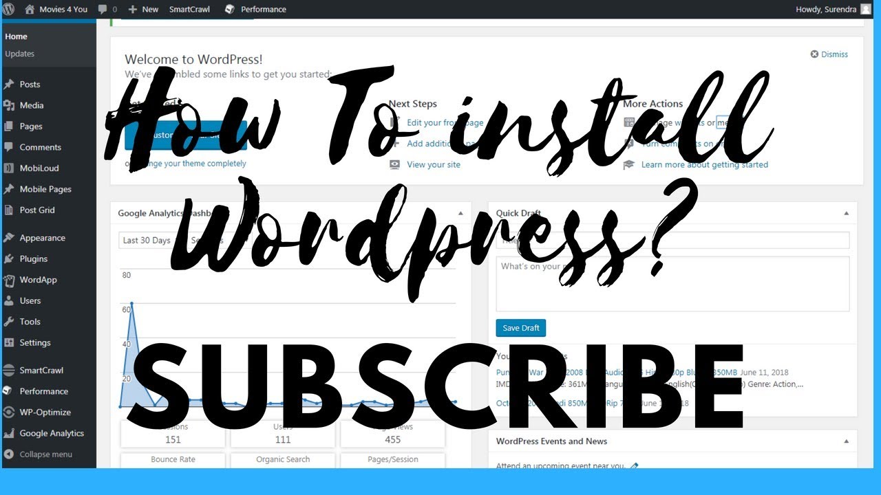 #1 wordpress tutorial - Hosting and Install WordPress