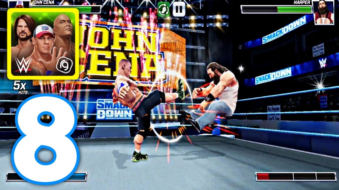 WWE Mayhem - Gameplay Walkthrough Part #8 - John Cena Vs Harper (iOS ...