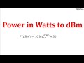 Watt to dBm conversion @budatechnolog