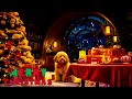Jingle Bells, Feliz Navidad 🎄🎅Christmas music 2024 in a cozy Christmas space &amp; Warm fireplace sounds