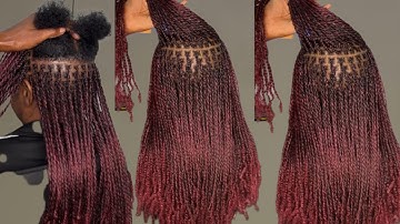 How to micro: synthetic ombré looks like Afro bulk human hair #twist #twostrandtwist #microtwist 