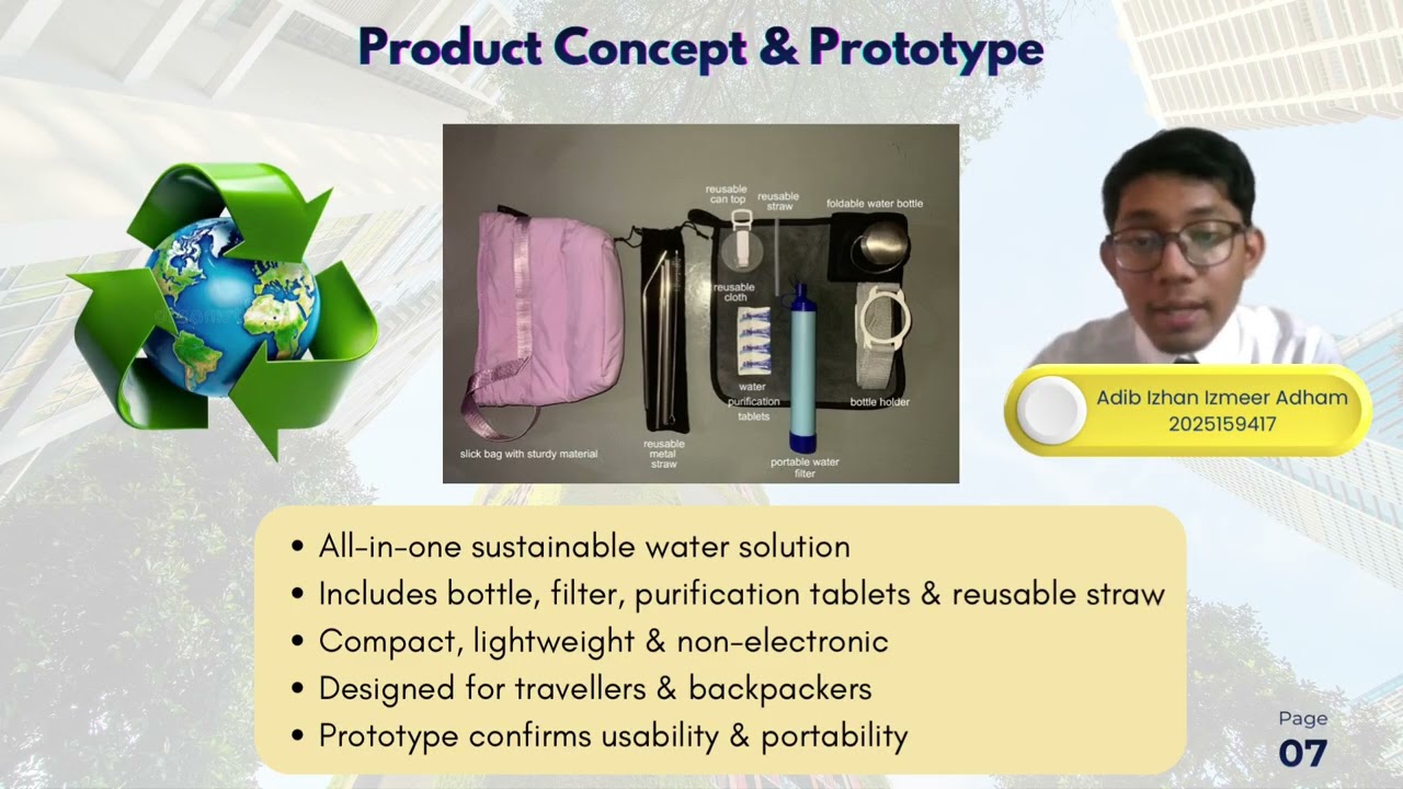 HTT576 - VIDEO PRESENTATION FOR PRODUCT INNOVATION (EcoSip Travel Water Kit)