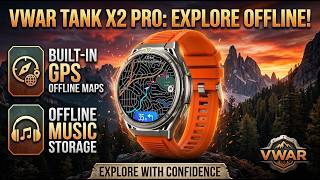 VWAR Tank X2 Pro Smart Watch – GPS Offline Maps/Music AMOLED Display 5ATM Waterproof 2GB Storage