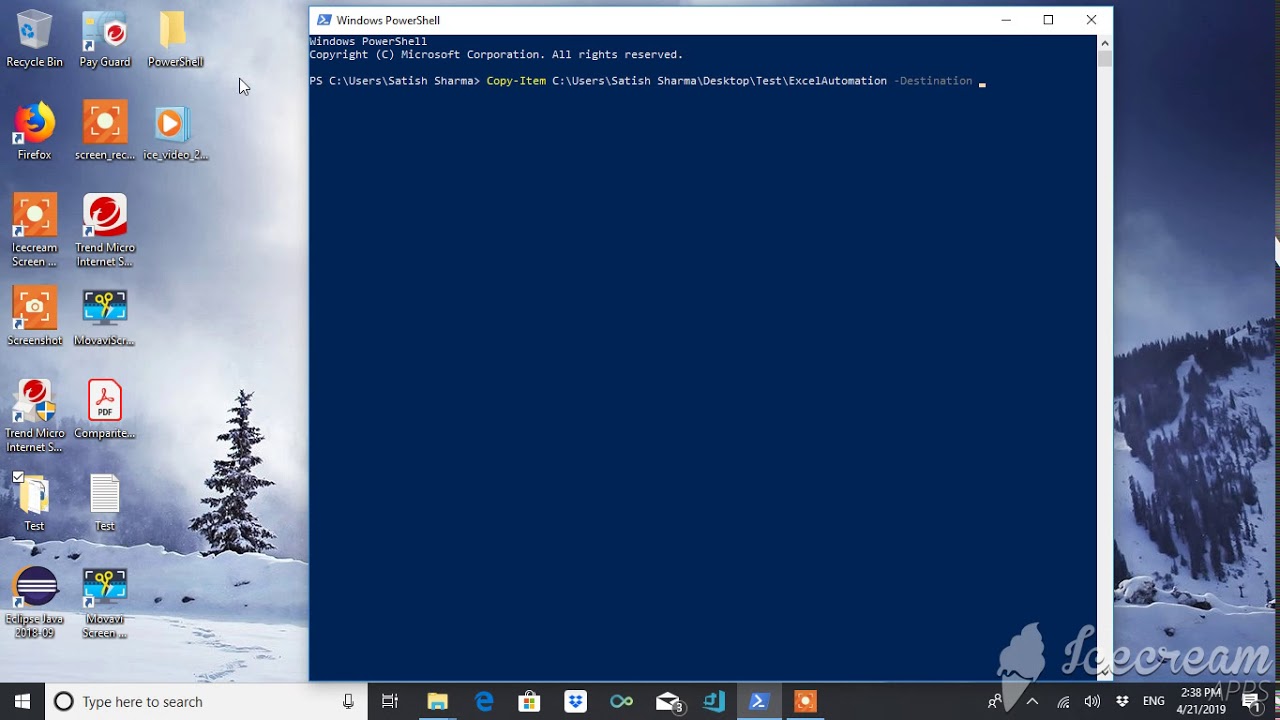 Powershell Xcopy Command