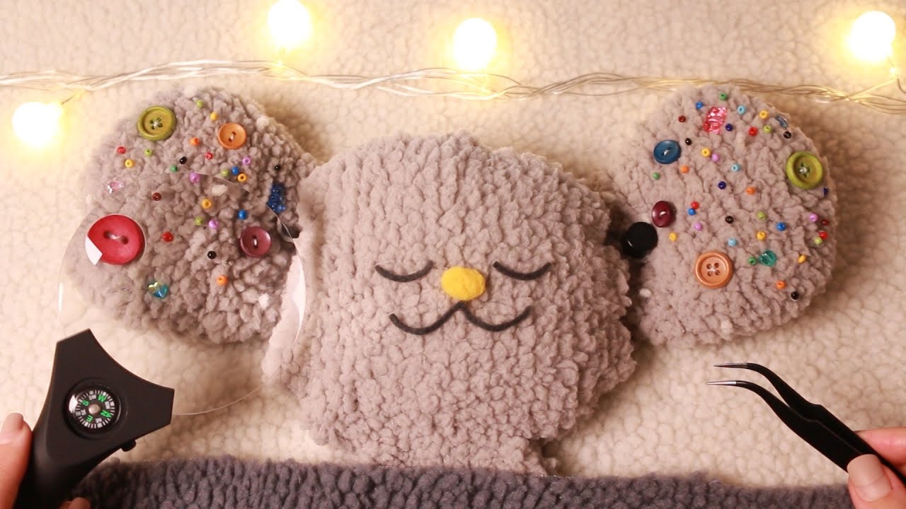 ASMR SUB 딱딱한 보풀 제거 클리닝🛁✨with 보푸리ʕ •`ᴥ•´ʔ Hard lint removal & cleaning with Bopuri ENG SUB 日本語字幕