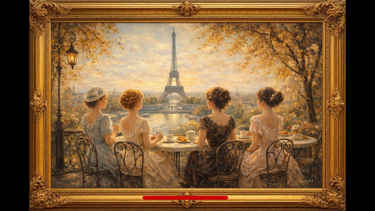 Parisian Oil Painting Art Screensaver | 4K Elegant Frame TV Display