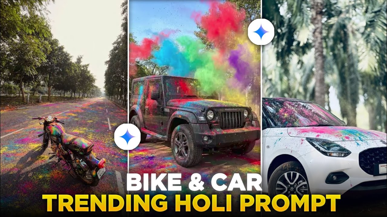 Trending Bike Holi Ai Photo Editing | Bike & Car Holi Ai Photo Editing | Bike Holi Ai Photo Editing 