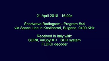 Shortwave Radiogram on 9400 KHz, Program #44, 16:00z, 21 Apr 2018