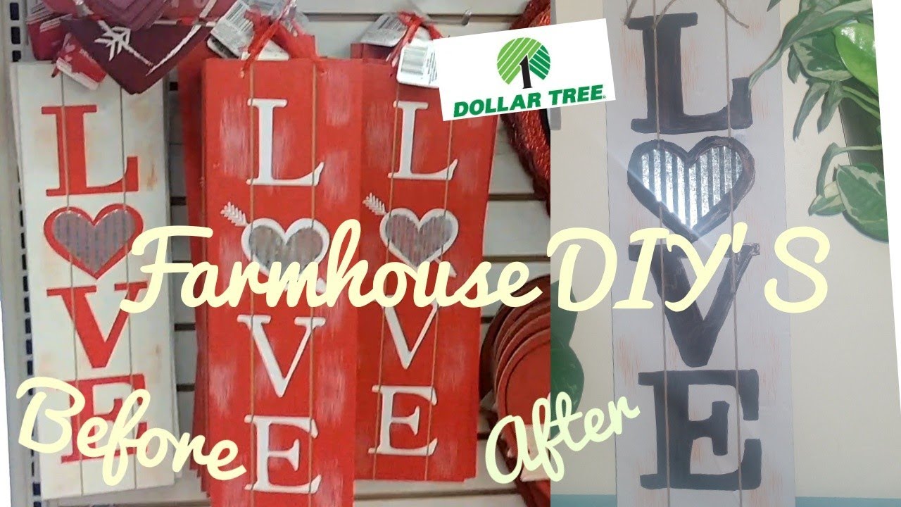 Dollar Tree DIY Farmhouse Valentine's Decor Ideas/Revamp