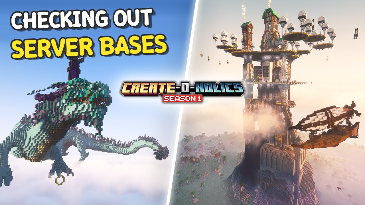 Reviewing The Most AMAZING Bases in Minecraft Create O Holics Public Server! Part 2