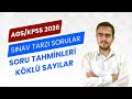 AGS/KPSS 2026 Sayısal Yetenek/ Soru Tahminleri/Köklü Sayılar Soru Çözümü#ags#dgs#kpss