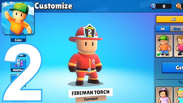 Stumble Guys - Gameplay Walkthrough Part 2 - Fireman Torch (iOS,Android) No commentary