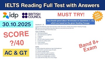 Cambridge 1 Test 1 Reading Passages with Answers 30.10.2025 - Test #51