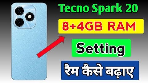 How To Enable  4+4GB RAM In Tecno Spark 20/Tecno spark 20 me RAM kaise badhaye/रैम कैसे बढ़ाए