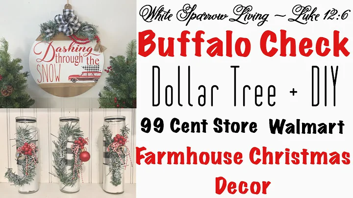 2 DIY DOLLAR TREE & 99 CENT STORE BUFFALO CHECK FARMHOUSE CHRISTMAS DECOR PROJECTS