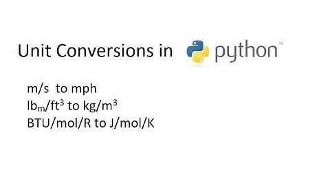 Python Unit Conversions with pint