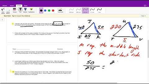 Math 8 - Final Exam Review - Video 3 - Similar Triangles Word Problems