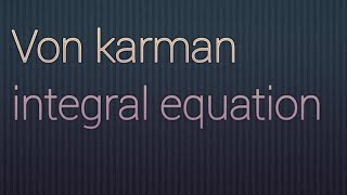 Athlete Statistics Von karman integral equation