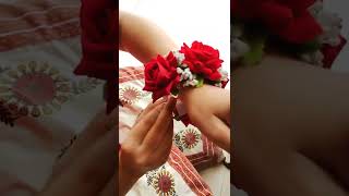 Making of Beautiful Red Rose floral Bracelet