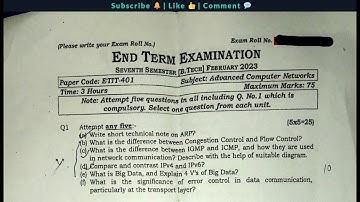 2023 Advanced Computer Networks Question paper