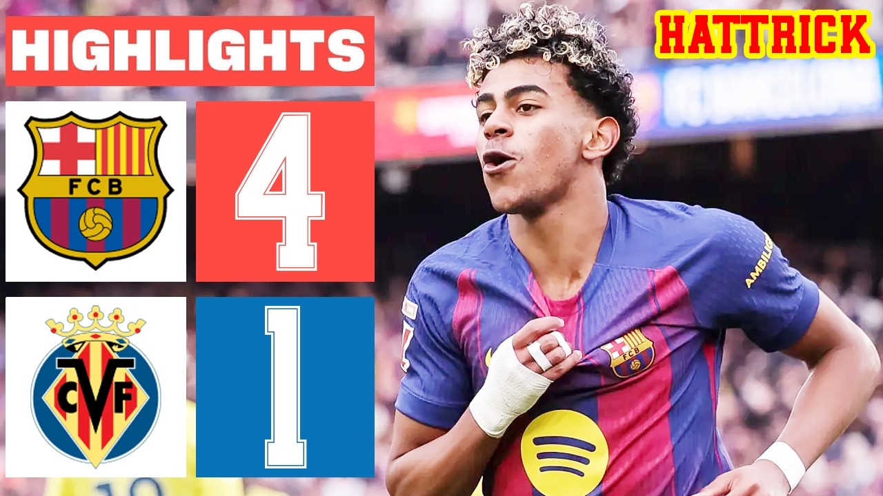 Barcelona vs Villarreal 4-1 Highlights & All Goals 2026 🔥 Lamine Yamal Hattrick