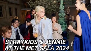 Straykids Reacts To Jennie At Met Gala, Jennie \& straykids interactions At The Met Gala 2024