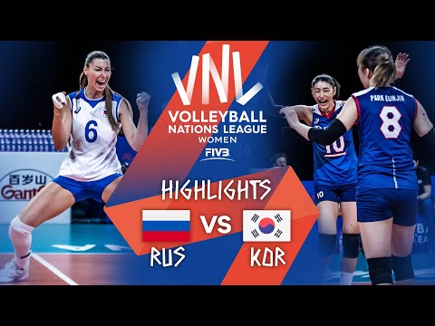 Russia vs. Korea - FIVB Volleyball Nations League - Women - Match Highlights, 12/06/2021