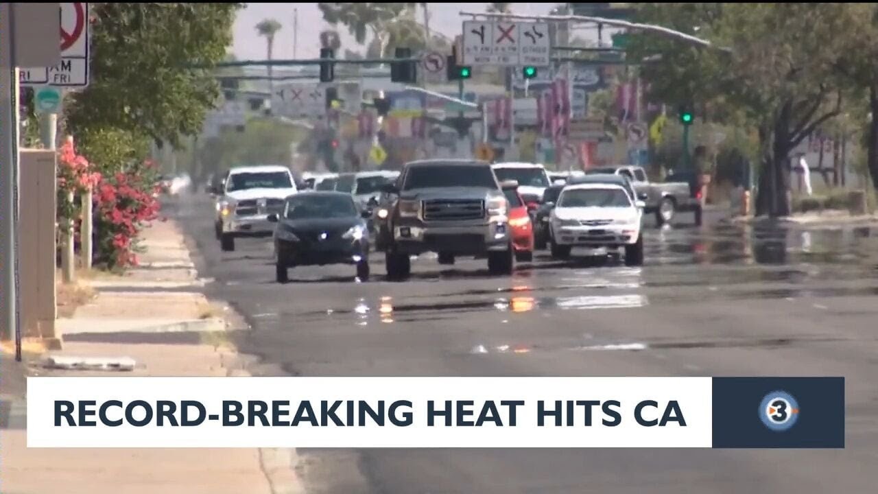 Record breaking heat hits California - YouTube
