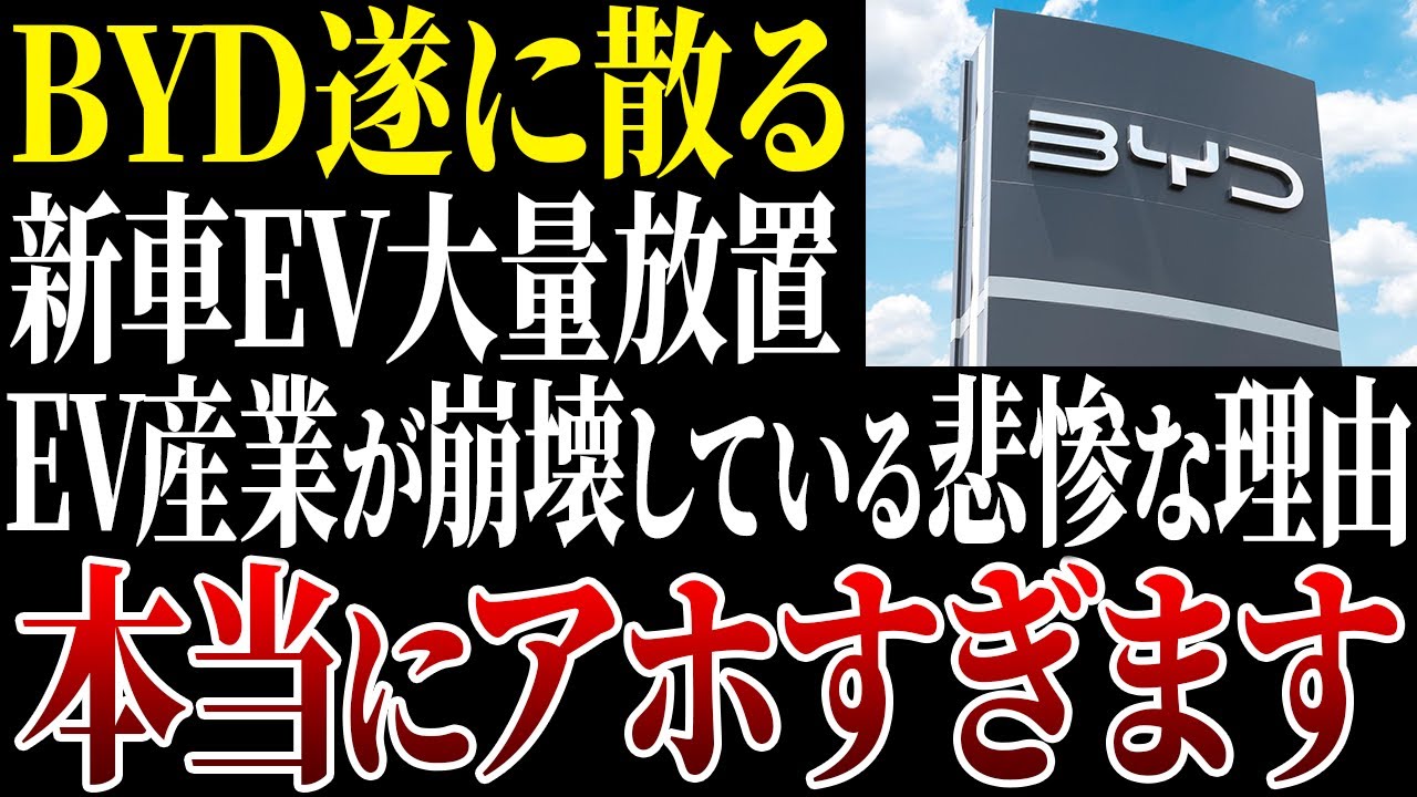 中国のEV産業が遂に崩壊？BYDの新車が大量放置されている理由が悲惨すぎました【ゆっくり解説】
