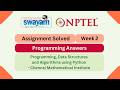 Programming, Data Structures And Algorithms Using Python Week 2 || NPTEL 2026 #nptel #myswayam