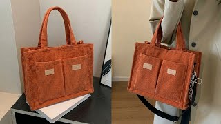 Simple Bag With Pockets From Old Jeans | Bolso desde vaqueros antiguos | Upcycled Crafs 👜