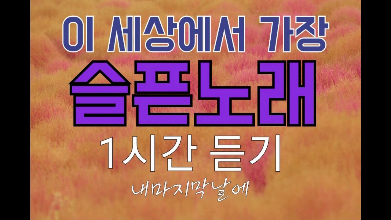 내마지막날에 (김대훈) 1시간듣기/인생아 고마웠다