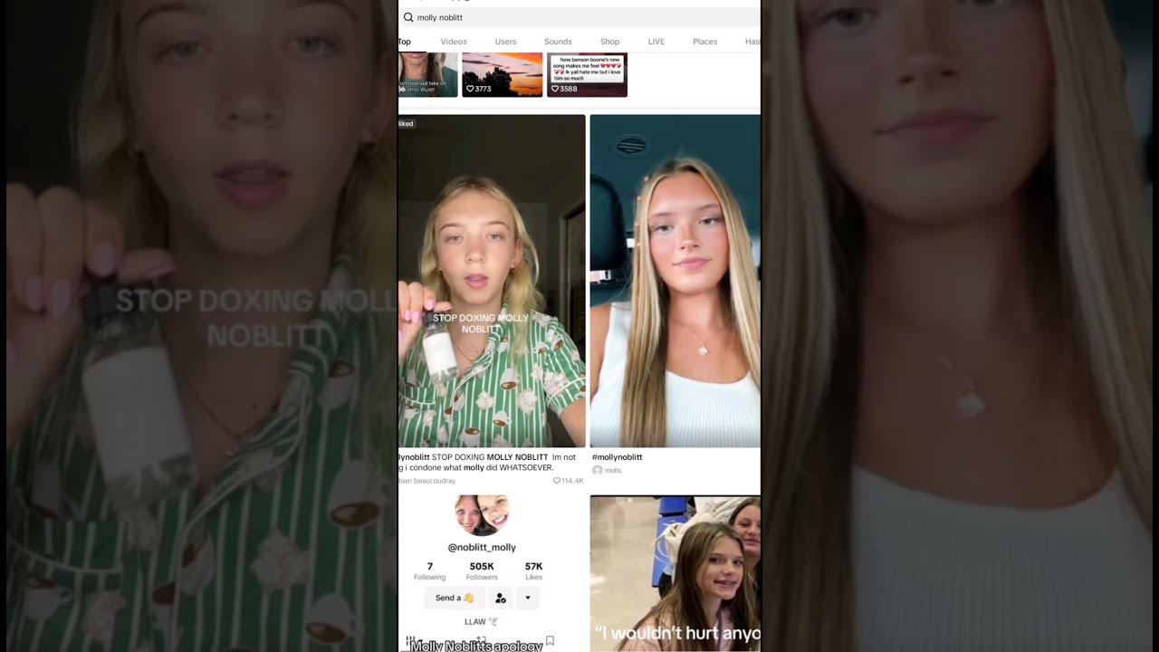 Did Molly Noblitt Delete Her Tiktok Or Get Banned Llaw Mollynoblitt Aubreigh Shorts