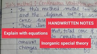 Job's Method - Spectrophotometric Method HPU 3rd Sem. Inorganic Chemistry Specialization #chemistry