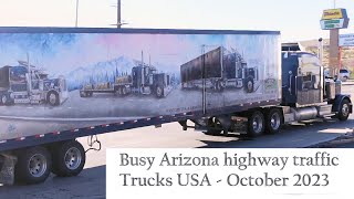 Trucks USA Arizona, 20 minutes of highway truck spotting, show trucks & many vehicles big and small