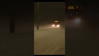 Blizzard Oc Transpo Articulated Bus Cuts Through Wind, Snow