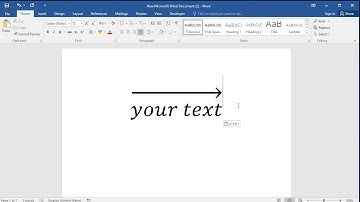 How to insert rightwards arrow above text or character in word
