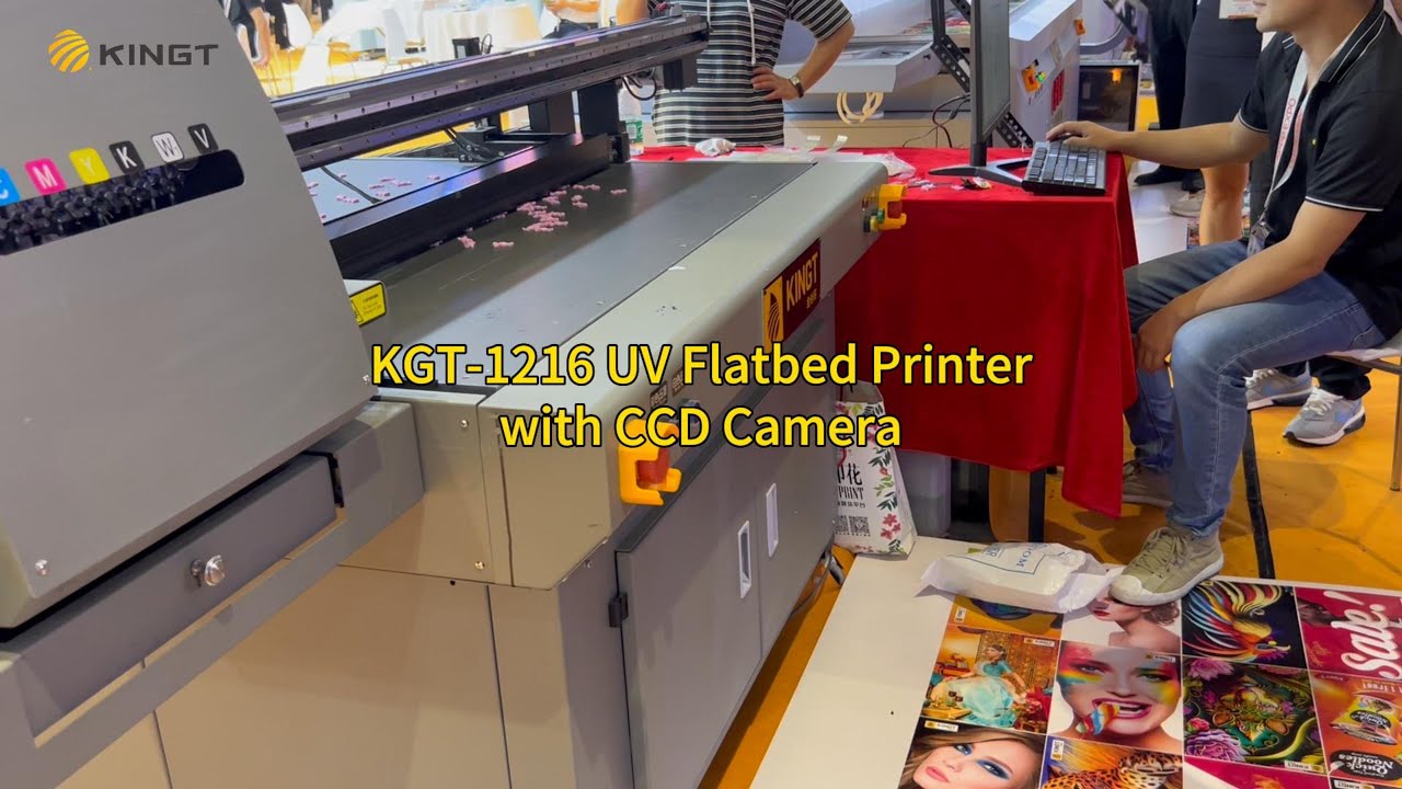 KGT-1216 UV flatbed printer with CCD camera