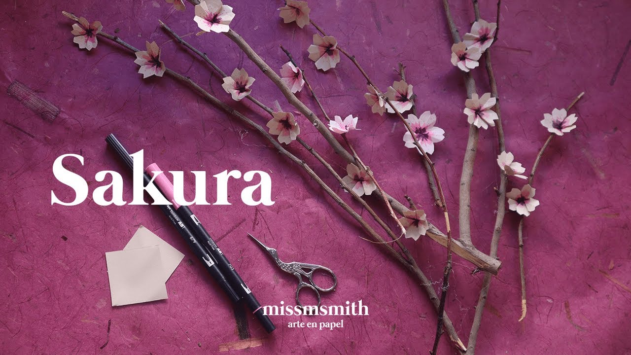 Flor de cerezo de papel - Sakura papercraft - Origami