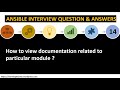 Ansible Interview Question | 14 | Documentation related to particular module ? #ansible #devops